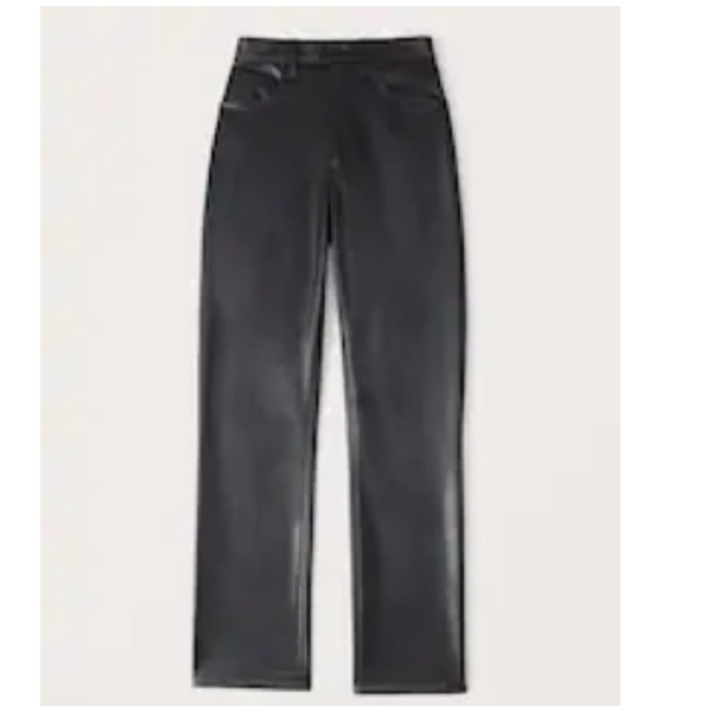 Abercrombie & Fitch Vegan Leather 90s Straight Pant